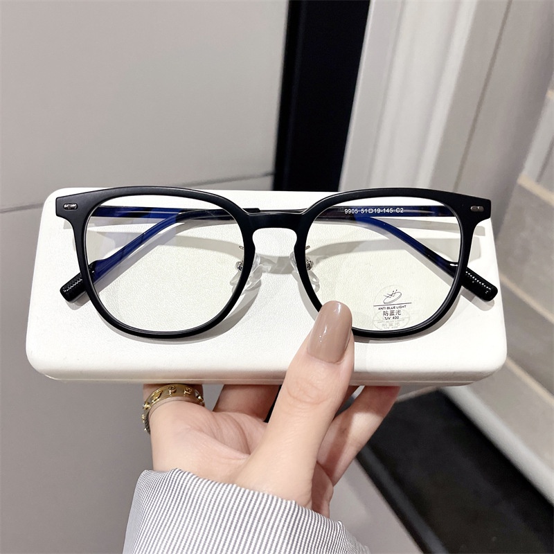 Mắt Kính TR90 Gọng Vuông Thời Trang Hàn Quốc Chống Ánh Sáng Xanh