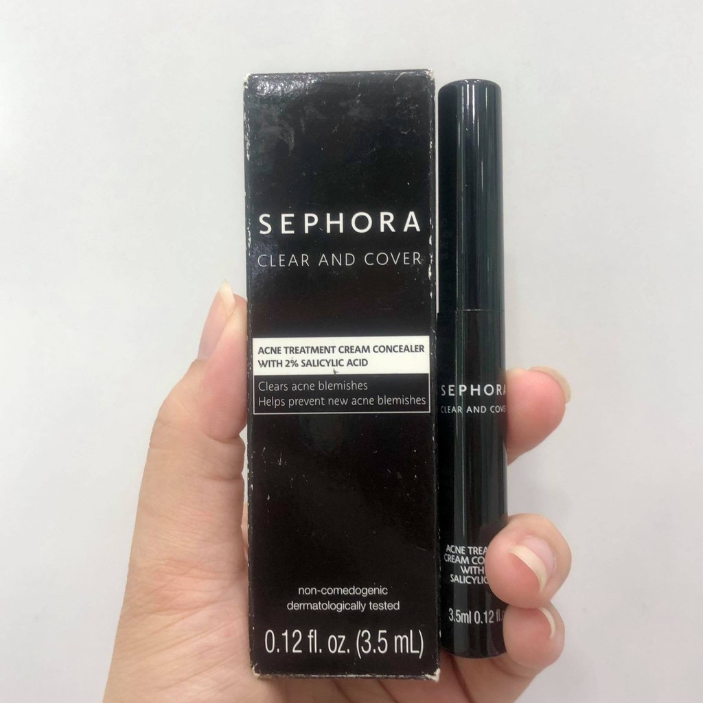 [ Thanh Lý ]Sephora - Kem che khuyết điểm dành cho da mụn Sephora Clear and Cover Acne Treatment Cream Concealer 3.5ml