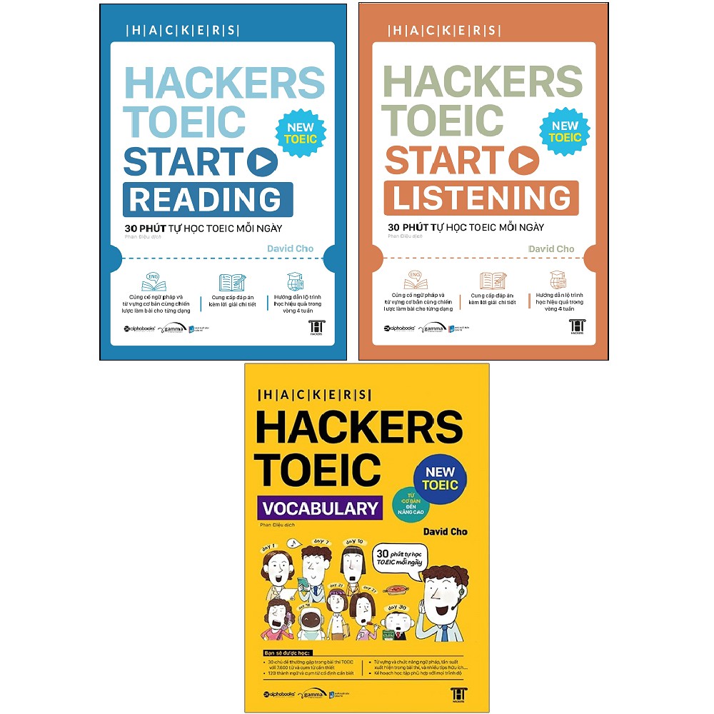 Sách - Combo Hackers Toeic Start Listening + Hackers Toeic Start Reading + Hackers Toeic Vocabulary