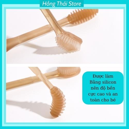 Set Rơ Lưỡi Và Bàn Chải Đánh Răng Silicon Cho Bé Từ 0-18Tháng