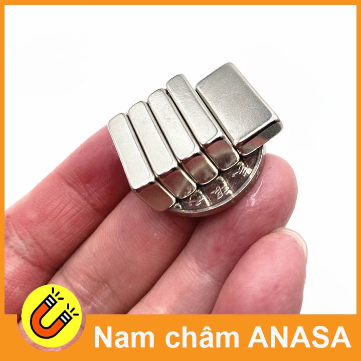 Nam châm đất hiếm 20x10x5mm mạ bạc từ tính mạnh N35