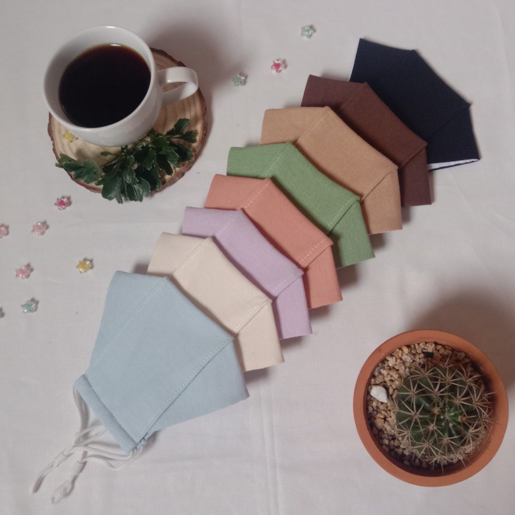 Khẩu trang vải Linen 3D kháng bụi, kháng khuẩn, chống bụi mịn màu sắc tươi sáng