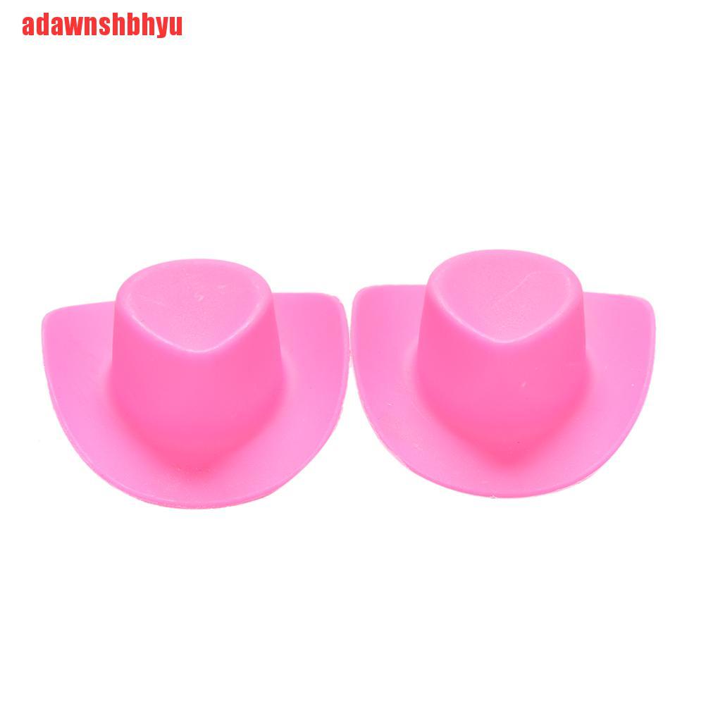 [adawnshbhyu]2 Pcs/set Doll Pink Cowboy Hat for Barbies Dolls Kids Toys