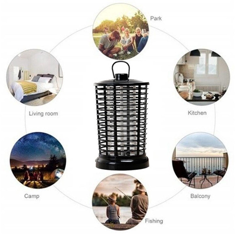 Đèn LED UV Bẫy Diệt Muỗi Nhỏ Gọn Màu Đen Tiện Dụng