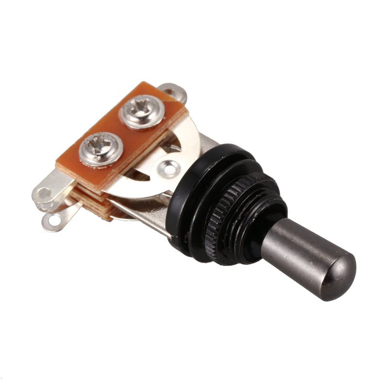 Electric Guitar 3 Way Toggle Switch Pickup Selector Switch With Metal Tip Knob (Sier + black cap)