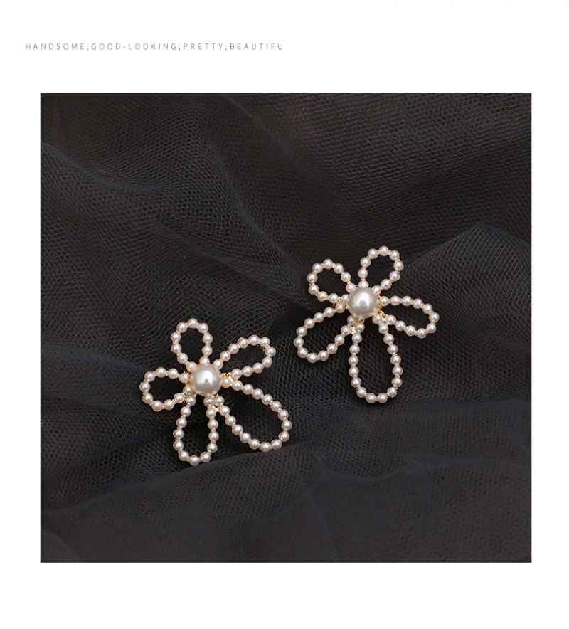 Đôi Khuyên Tai Hình Hoa Đính Kim Cương Giả Thời Trang Cho Nữ