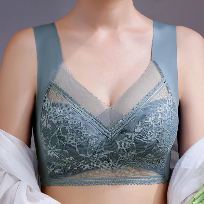 Áo Ngực Ren Không Gọng Thép Không Đường May Có Size Lớn Phong Cách Thể Thao Cho Nữ