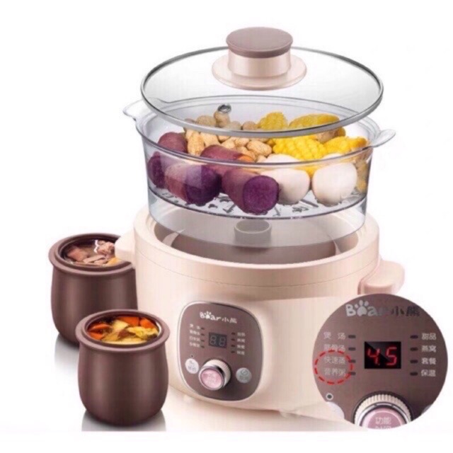 NỒI NẤU CHÁO CHO BÉ - NỒI NẤU CHÁO BEAR 1,8L- LÕI TỬ SA TỰ NHIÊN,NỒI NẤU CHÁO CHẬM,NỒI HẤP CÁCH THUỶ ĐA NĂNG,NỒI HẦM