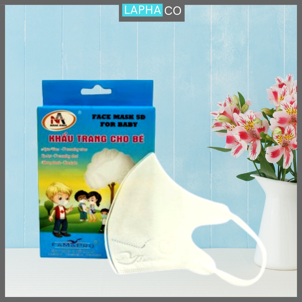 Hộp 10 cái Khẩu trang y tế em bé lớp Famapro 5D BABY QUAI CHUN 2-4 tuổi