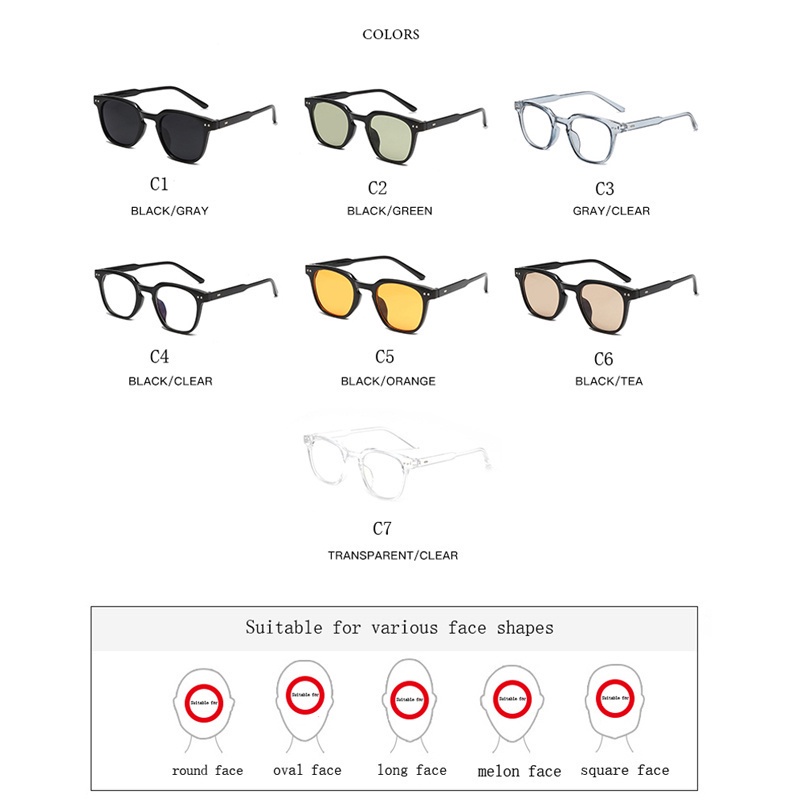 Kính Mát Gọng Vuông Nhỏ Phong Cách Hàn Quốc Thời Trang Cho Nam Nữ