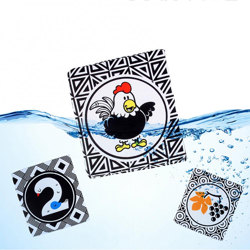 Set 24 Thẻ Hình Hai Mặt Màu Trắng Đen Mềm Mại Cho Bé Sơ Sinh Kèm Túi Đựng