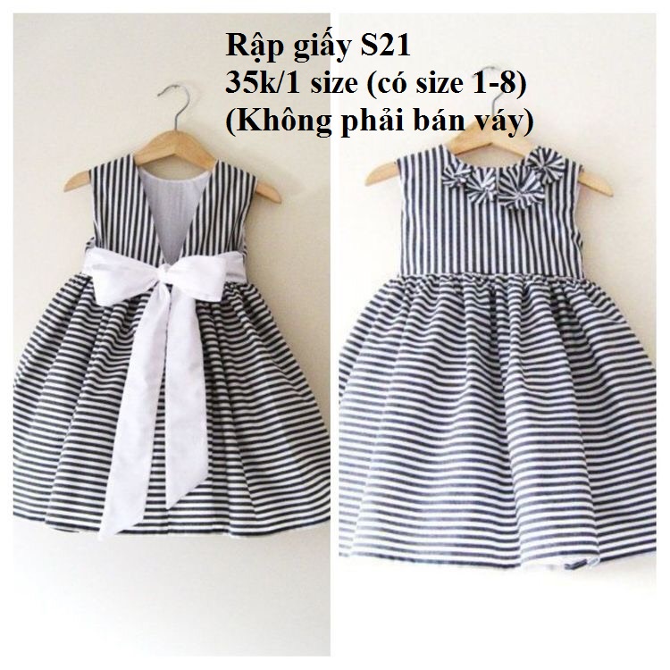 RẬP GIẤY VÁY BÉ S21 (KHÔNG PHẢI BÁN VÁY-đây là bản thiết kế bằng giấy)