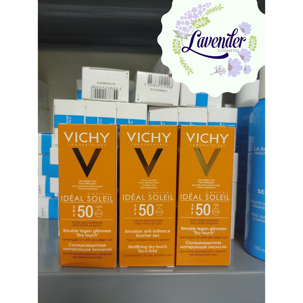 KEM CHỐNG NẮNG VICHY SPF 50 PA+++ IDEAL SOLEIL MATTIFYING FACE FLUID DRY TOUCH