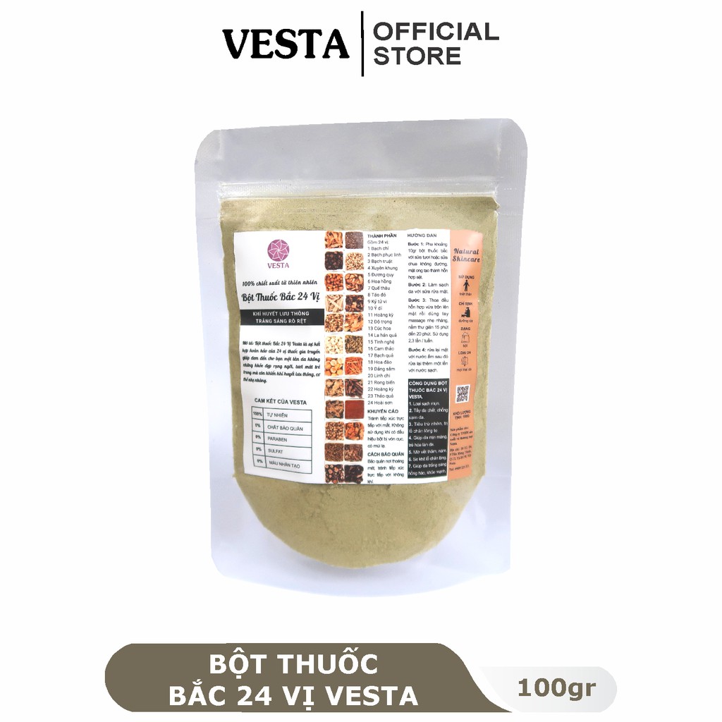 Bột Thuốc Bắc 24 Vị Vesta 100gr