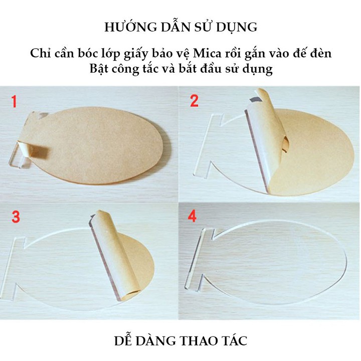 Đèn Trang Trí Phòng 3D  Đèn Ngủ Để Bàn Mika LED Cao Cấp Làm Quà Tặng Cực Ý Nghĩa (Hình Ngẫu Nhiên)