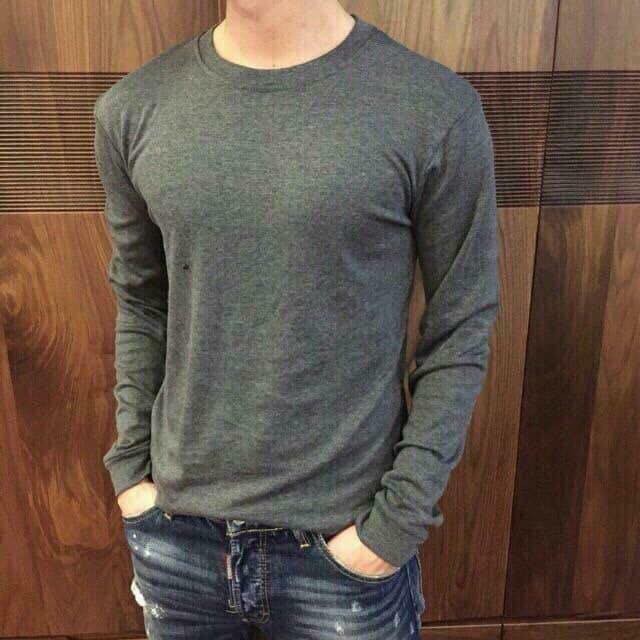 Áo giữ nhiệt cho nam - áo thun nam dài tay cổ tròn túi zip