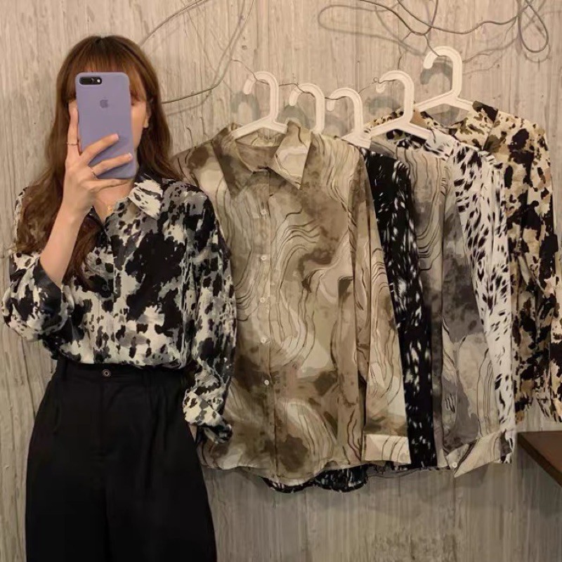 Sơmi voan loang phong cách hồng kông kèm video+ ảnh thật