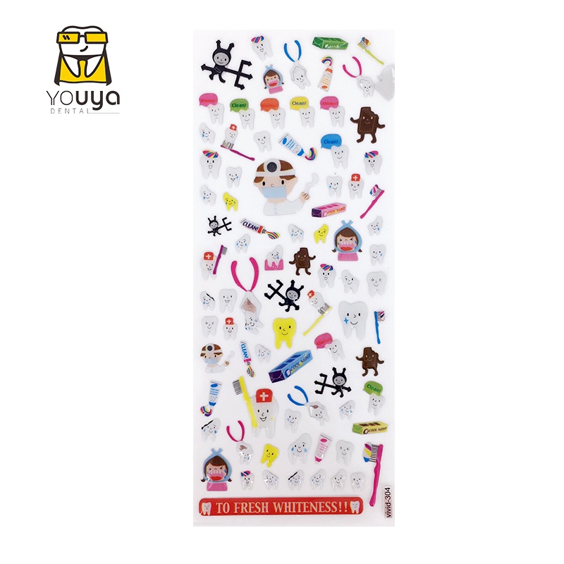 Bộ 5 Tấm Sticker Hình Chiếc Răng 3d Dễ Thương Dùng Làm Quà Tặng Cho Bé