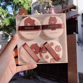 SET 4 BÔNG PHẤN / BÔNG CUSHION MISSHA LINE FRIEND