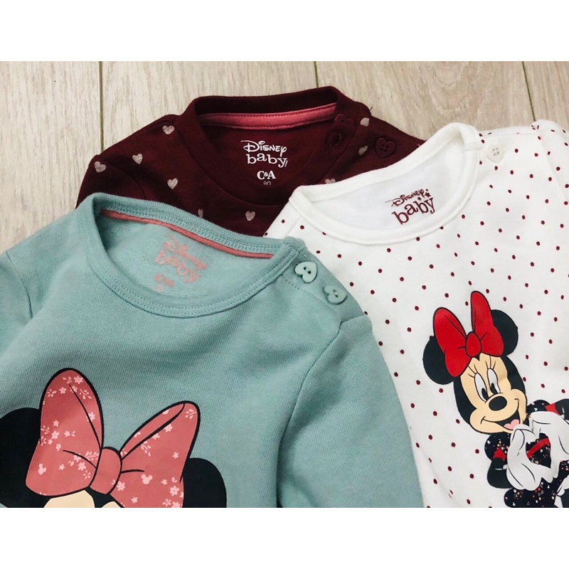 Áo nỉ bông Minnie Disney C&amp;A xuất dư xịn dài tay cho bé gái 0 đến 3 tuổi
