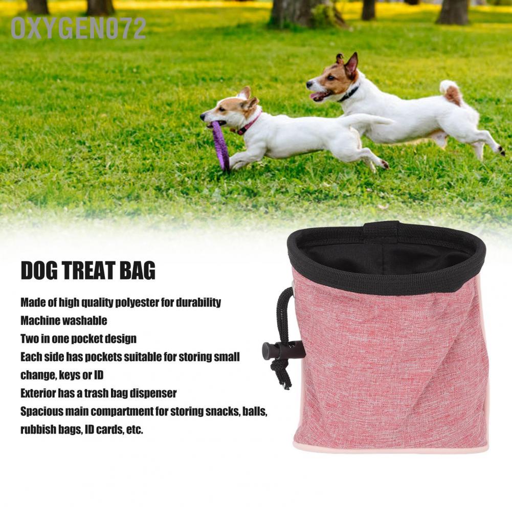 Oxygen072 Oxygen072 Dog Treat Pouch Túi đi bộ có thể thu gọn dành cho chó phân phối túi Poop tích hợp để dạo ngoài trời