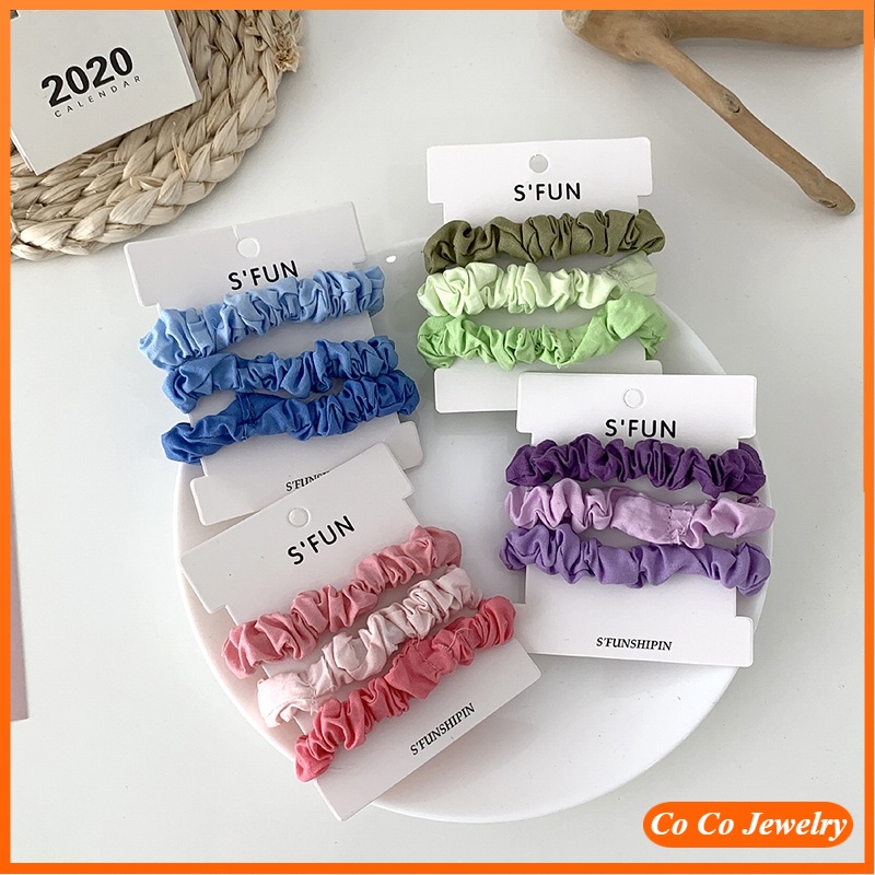 Set 3 Dây Buộc Tóc Co Giãn Thời Trang Cho Nữ