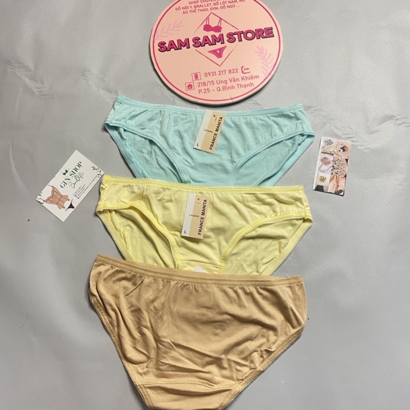 Quần Lót Cotton Trơn Đáy lót kháng khuẩn Mara Mềm Mịn Hàng VNXK SAM SAM. Size .M.L.XL.XXL. 35-65kg.