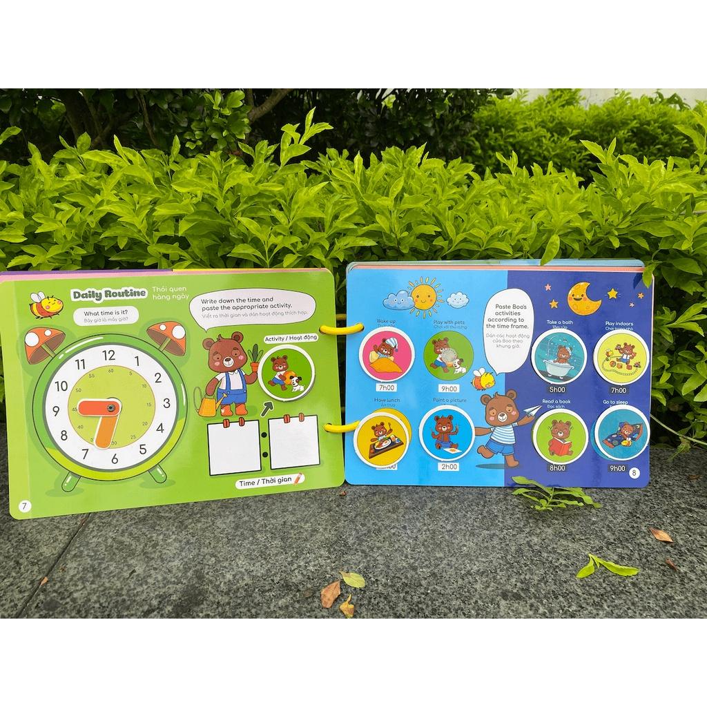 Học Liệu Bóc Dán Beezyi Book [Phần 2] - Học Cùng Gấu Boo - Cho Bé Từ 2 Tuổi Lalala Baby - Song Ngữ Anh Việt - Timikid