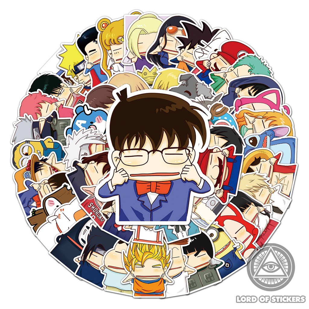 Set 50 Nhãn Dán Nhân Vật Hoạt Hình Dễ Thương Sticker Meme Cute Chống Thấm Nước Trang Trí Mũ Bảo Hiểm, Ván Trượt Laptop