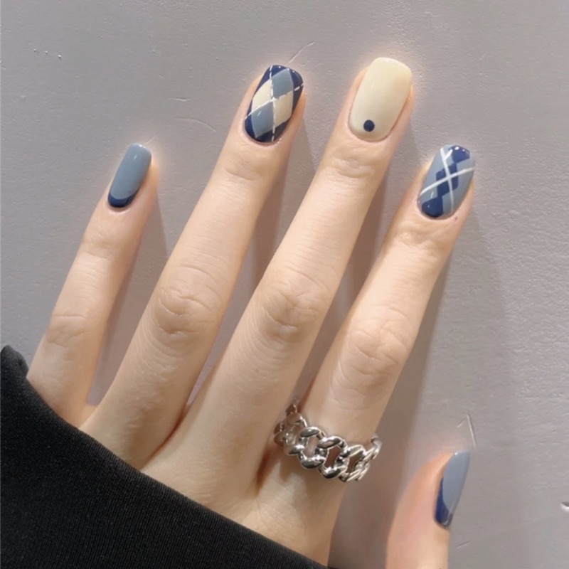 Set 24 móng giả N332 dáng móng ngắn ( Tặng kèm keo và dũa )