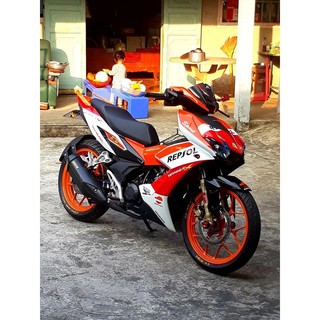 Tem trùm Winner X cam trắng repsol, độ dán team decal xe thiết kế rẻ đẹp theo yêu cầu