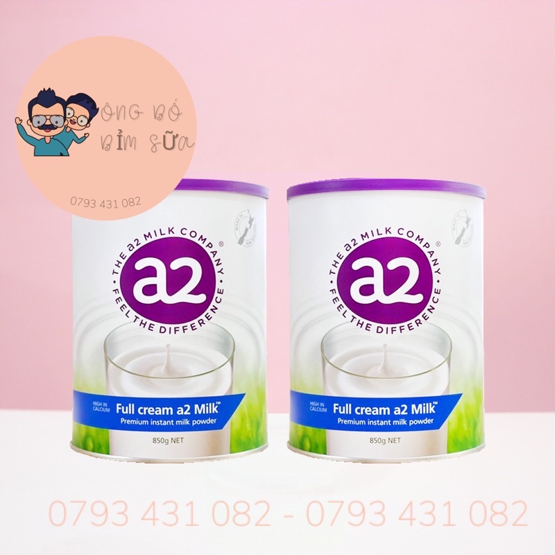 Sữa tươi A2 milk Full Cream Hộp 850g