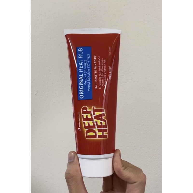 Dầu xoa bóp Deep Heat Original heat Rub Regular Relief Úc 200 gam value pack