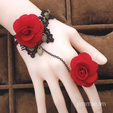 【Mua 3 Gửi Một Ren Pha Lê Bracelet Với Nhẫn Nữ Vòng Tay Bạn Gái Trình Diễn Đồ Trang Sức Phong Cách Cổ Trang Sức Phụ Kiện