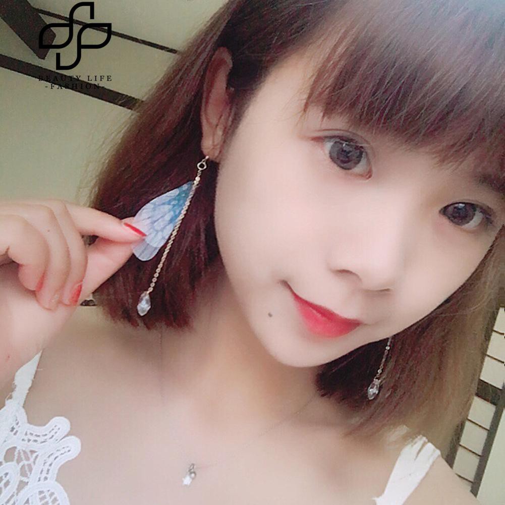 Bông tai cánh bướm lông vũ