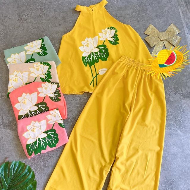 Set bộ ống rộng hình hoa sen