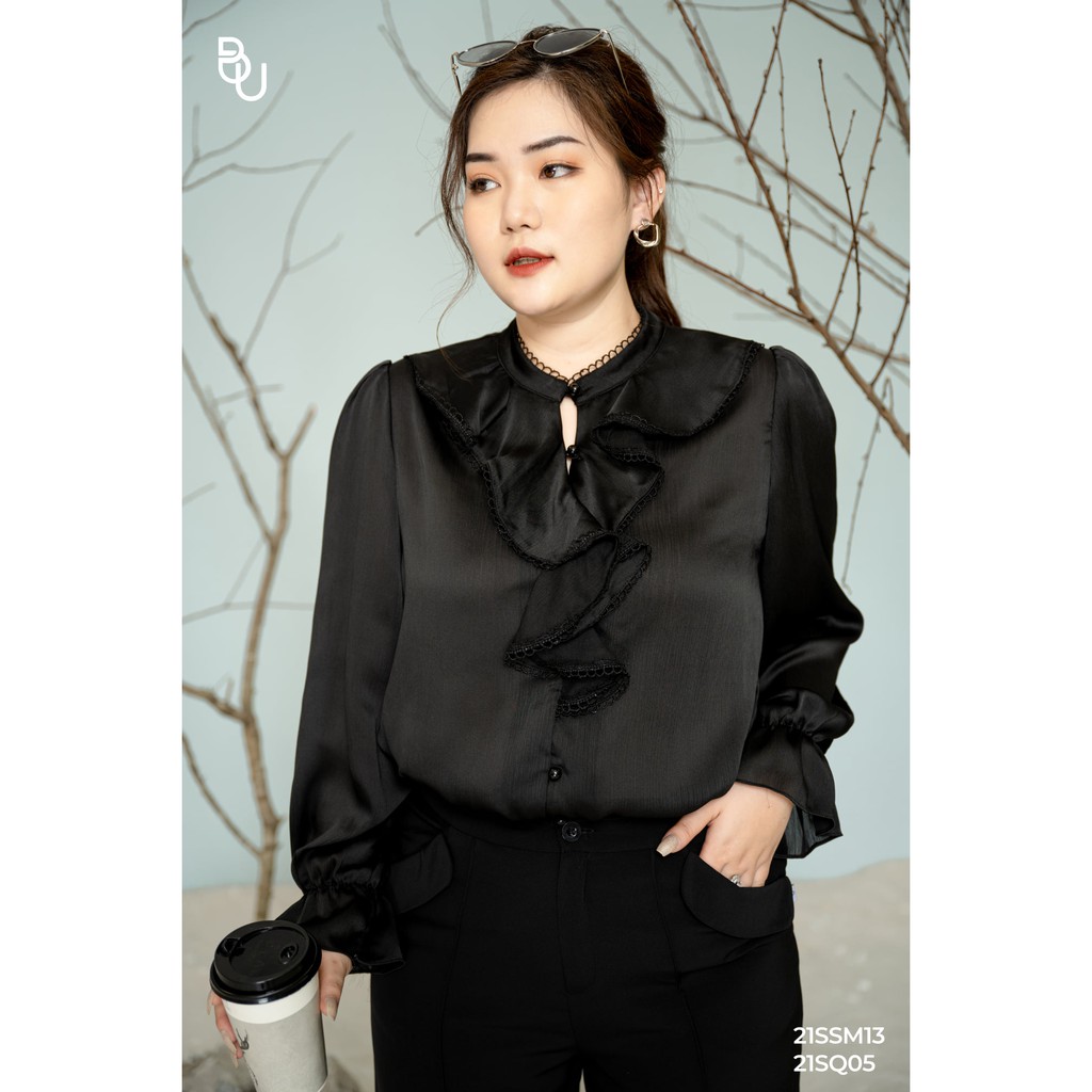 Sơ mi bèo cổ kẹp ren BIG SIZE (55kg đến 95kg) - 21SSM13 - [BUstu Bigsize]