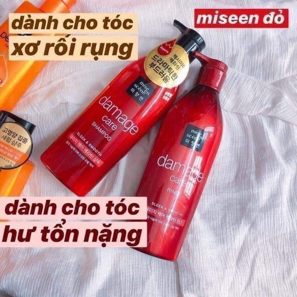 Bộ (1 chai dầu gội và 1 chai dầu xả) misen đỏ chăm sóc &amp; phục hồi hư tổn tóc Hàn Quốc 680ml