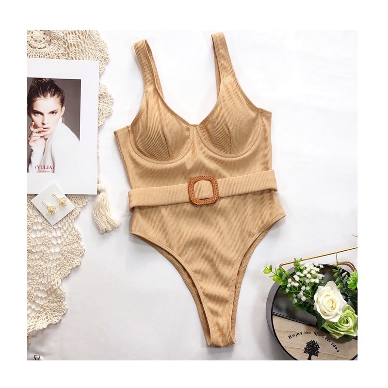 MONOKINI ĐỒ BƠI LIỀN 1 MẢNH CÓ GỌNG NÂNG NGƯC CHẤT THUN TĂM KÈM BELT PHONG CÁCH ÂU MỸ | BigBuy360 - bigbuy360.vn