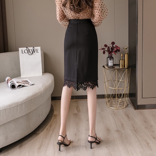 🌸 Chân váy bút trì phối ren se sau/ chân váy công sở | BigBuy360 - bigbuy360.vn