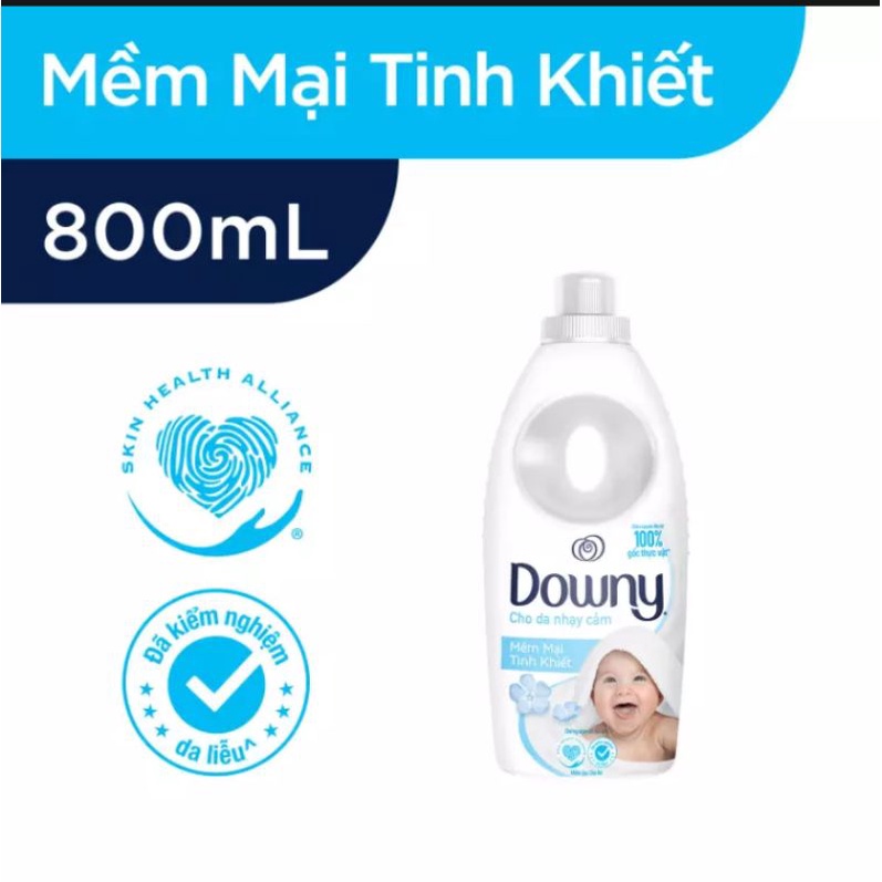 Nước Xả Vải Downy Mềm Mại Tinh Kiết Chai 800ml Cho Da Nhạy Cảm