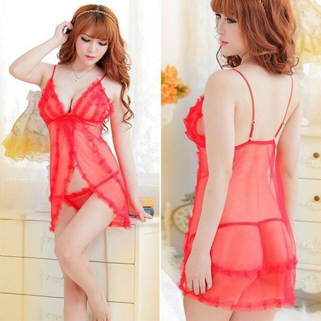 Váy ngủ Ren Xuyến Thấu xẻ trước Gợi Cảm 1011