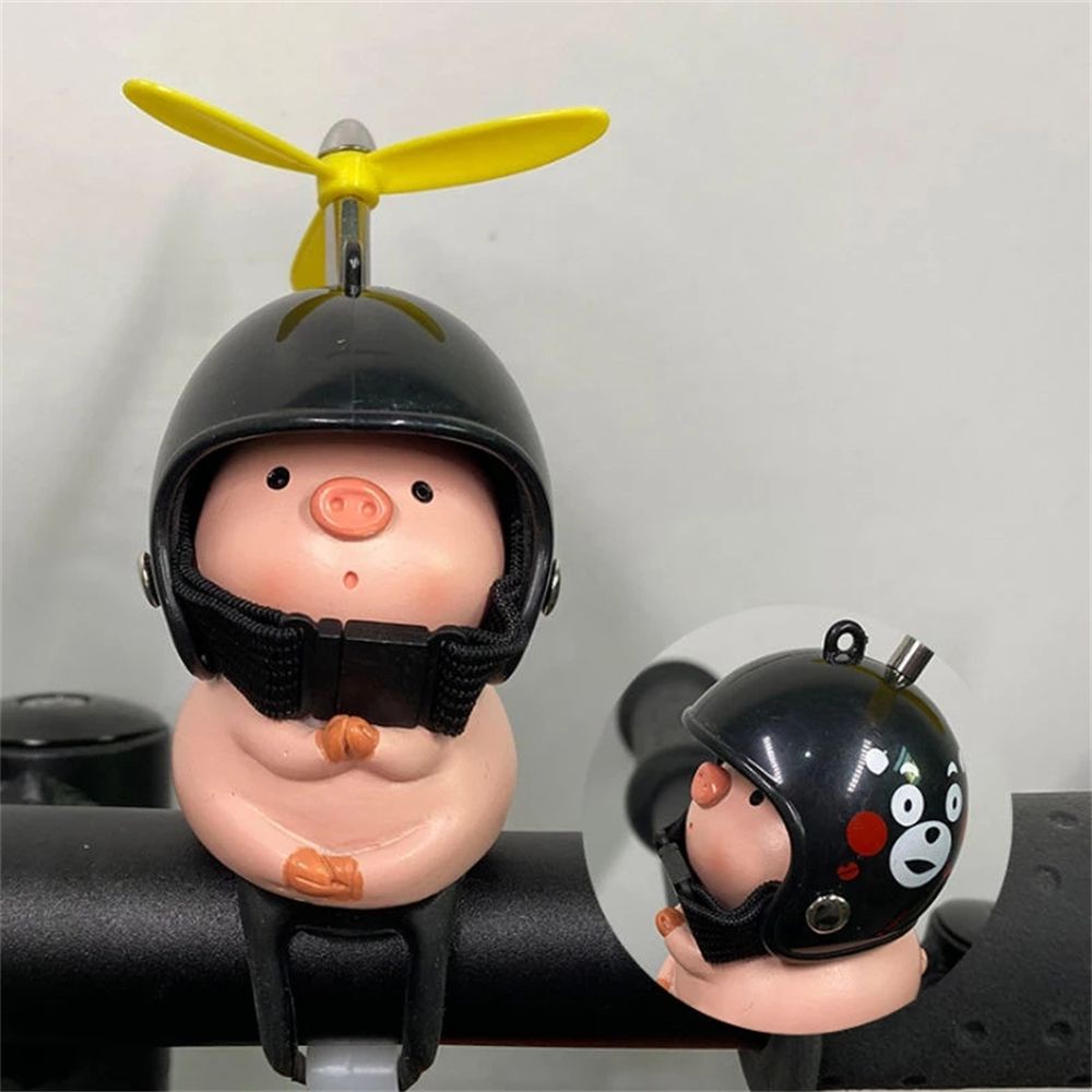 Phụ kiện trang trí xe đạp hình chú heo đội mũ bảo hiểm đáng yêu cho trẻ em và người lớn