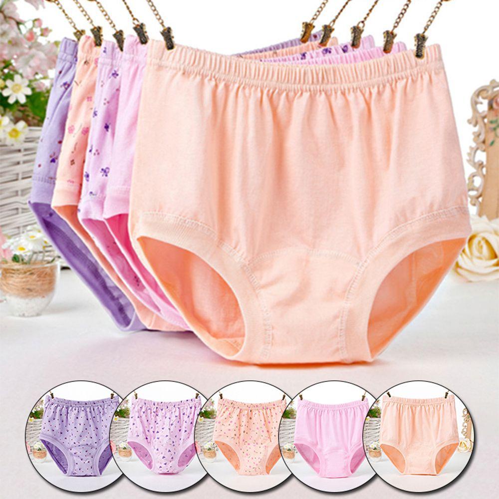 Quần Lót Cotton Họa Tiết Hoa Plus Size Cho Người Lớn Tuổi