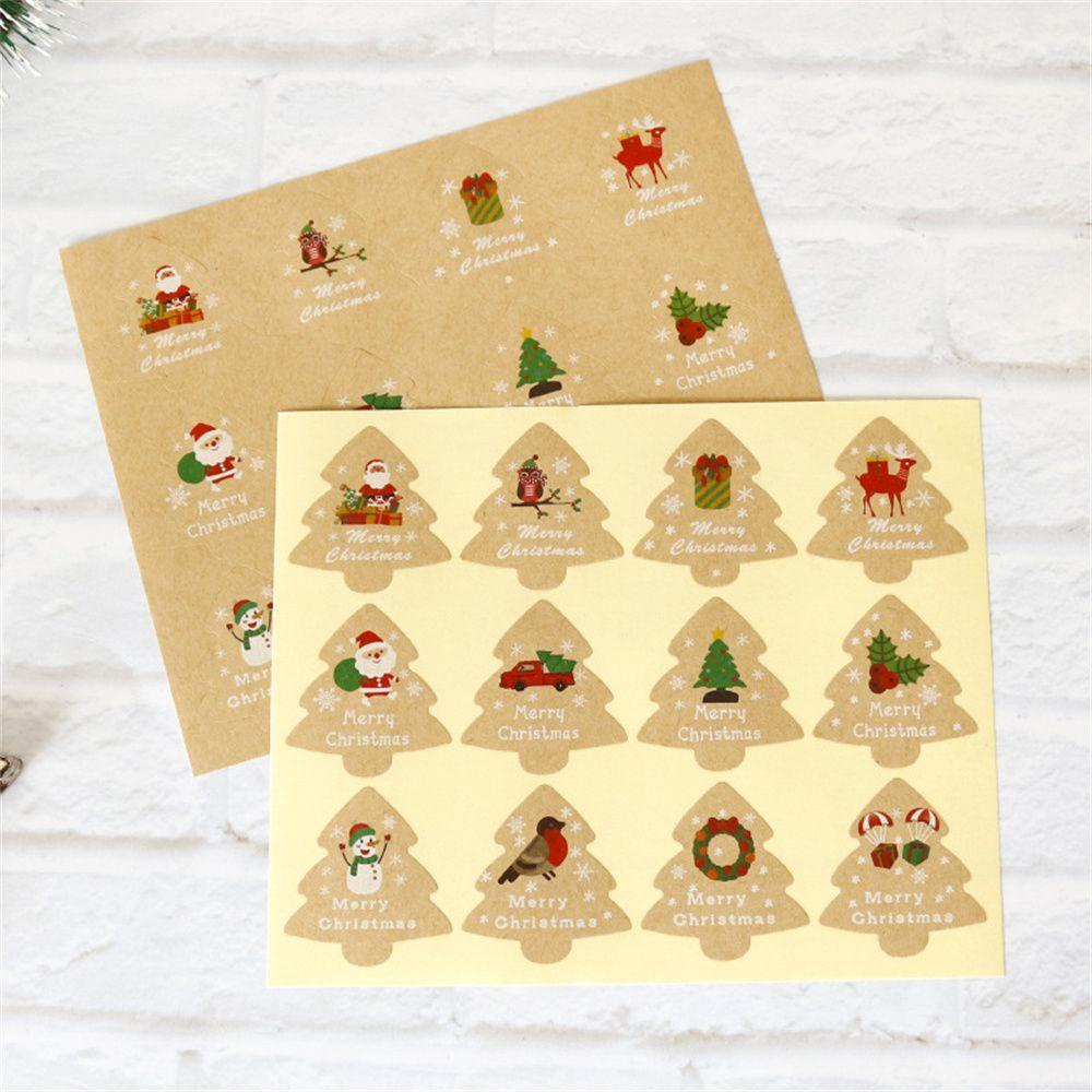 Set 12 Túi Đựng Quà Giáng Sinh DIY Hình Ông Già Noel