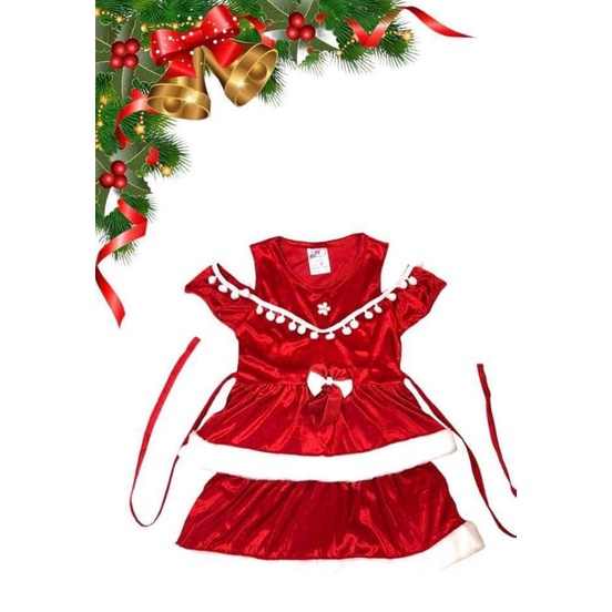 Đầm noel nhung mềm mịn cho bé gái