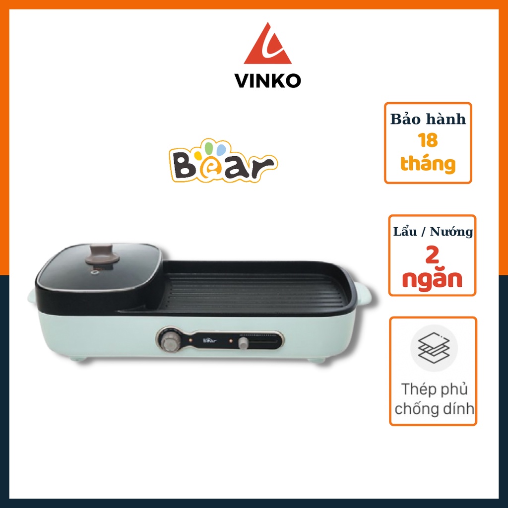 Nồi lẩu nướng 2 ngăn Bear DKL-C15G1