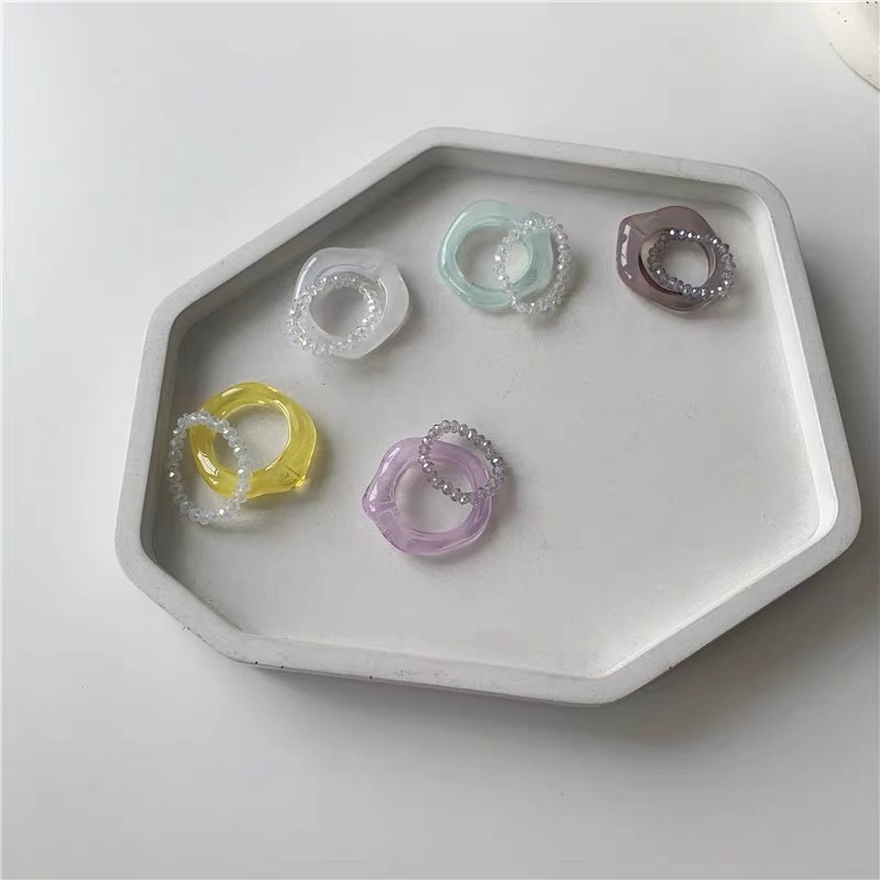 Set 2 nhẫn nhựa hottrend Hàn