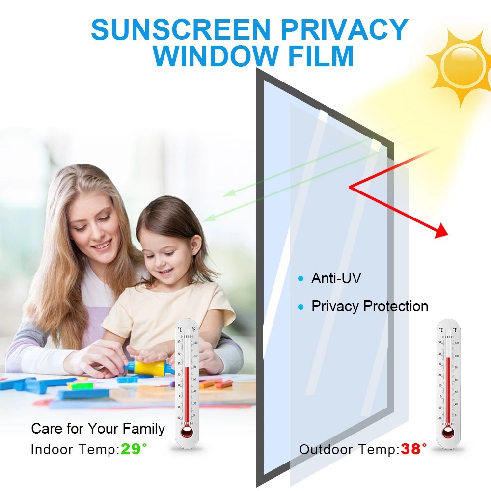 Miếng Dán Cửa Sổ Màu Bạc Tự Dính Cách Nhiệt Chống Tia Cực Tím Jp6