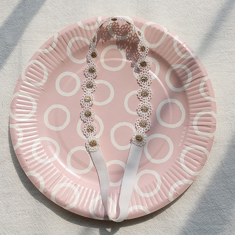 Băng đô turban dây mảnh màu trắng phong cách Hàn quốc xinh xắn cho bé gái